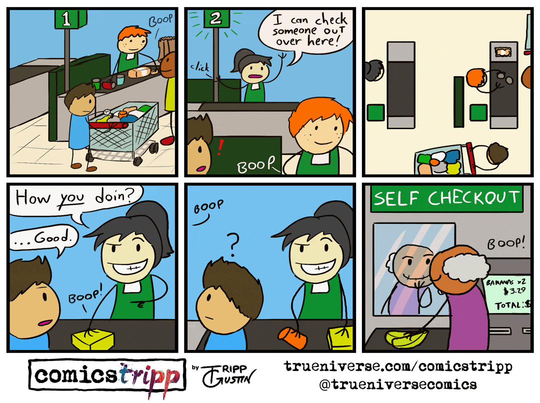 Self Checkout comicstripp