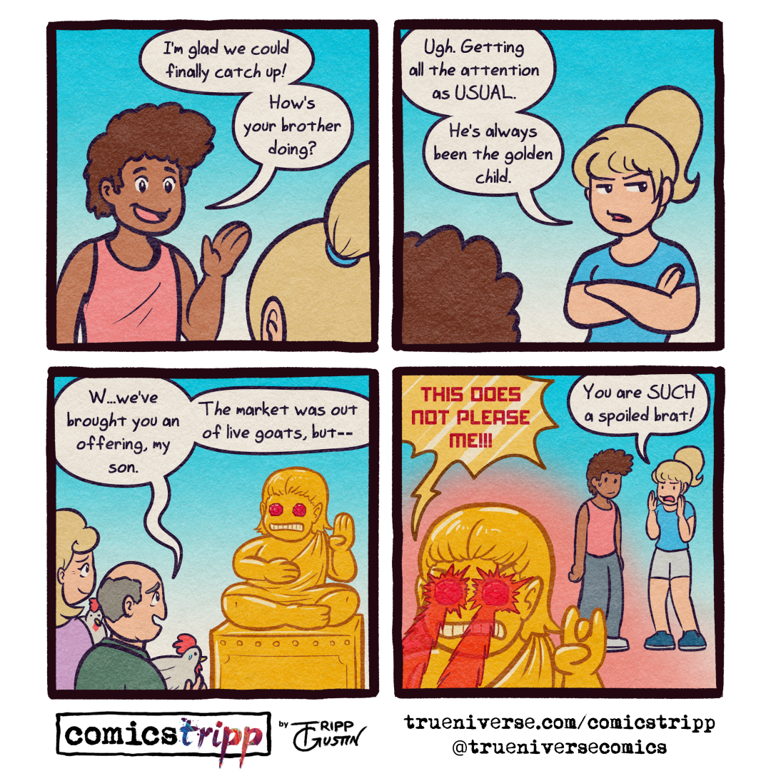 'Also we JUST had livestock for dinner!' comicstripp